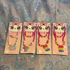 Colorful Beaded Kids Necklace Set